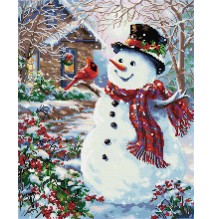 Deimantinė mozaika SNOWMAN FEATHERED FRIEND 62x50