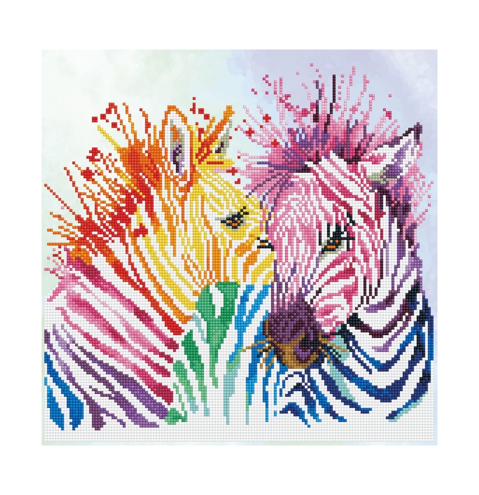 Deimantinė mozaika RAINBOW ZEBRAS 40x40