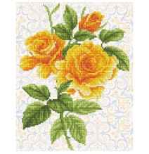 Deimantinė mozaika YELLOW ROSE BOUQUET with Frame 36x28