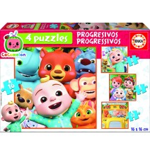 4 dėlionės (puzzle) 6+9+12+16 PROGRESIVO 3-5metų