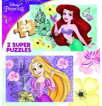 2 dėlionės (puzzle) medinės 2x25 DISNEY PRINCESS 3-5metų