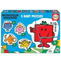 5 dėlionės (puzzle) 3+3+4+4+5 MONSIEUR MADAME 2-4metų