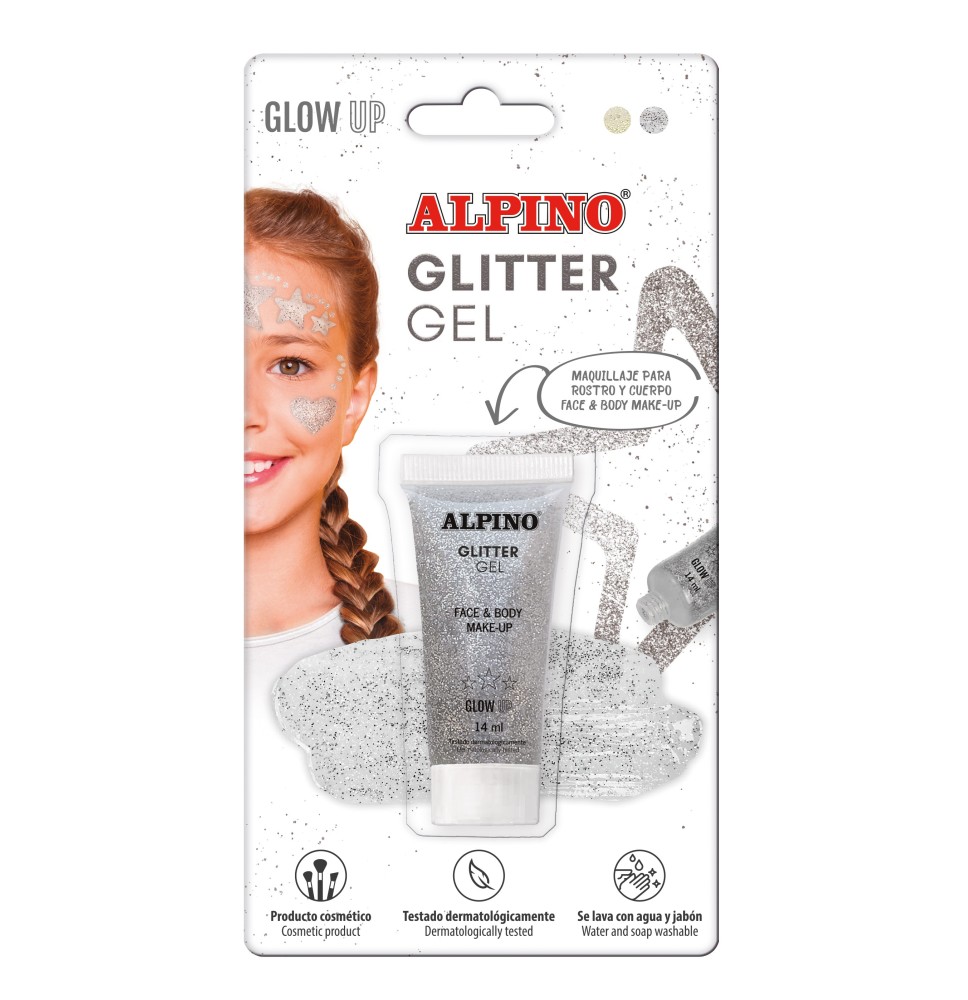 Gelis grimui 14ml ALPINO Glitter silver  bls