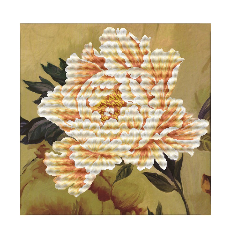 Siuvinėjimo kryželiu rinkinys BLOOMING PEONY 2 51x51