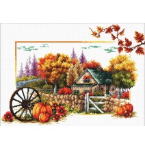 Siuvinėjimo kryželiu rinkinys AUTUMN FARM 42x29