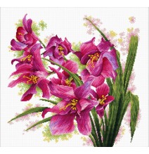 Siuvinėjimo kryželiu rinkinys LOVELY ORCHIDS 39x39