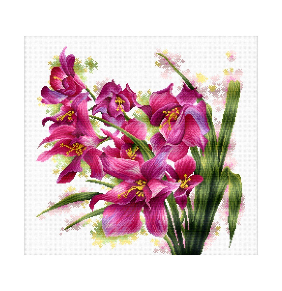 Siuvinėjimo kryželiu rinkinys LOVELY ORCHIDS 39x39