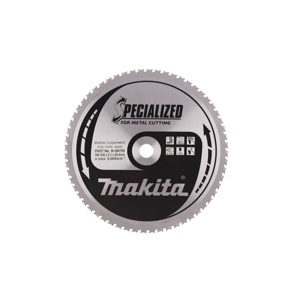 Metalo pjovimo diskas 305x25,4x2,1mm 60T 0° MAKITA