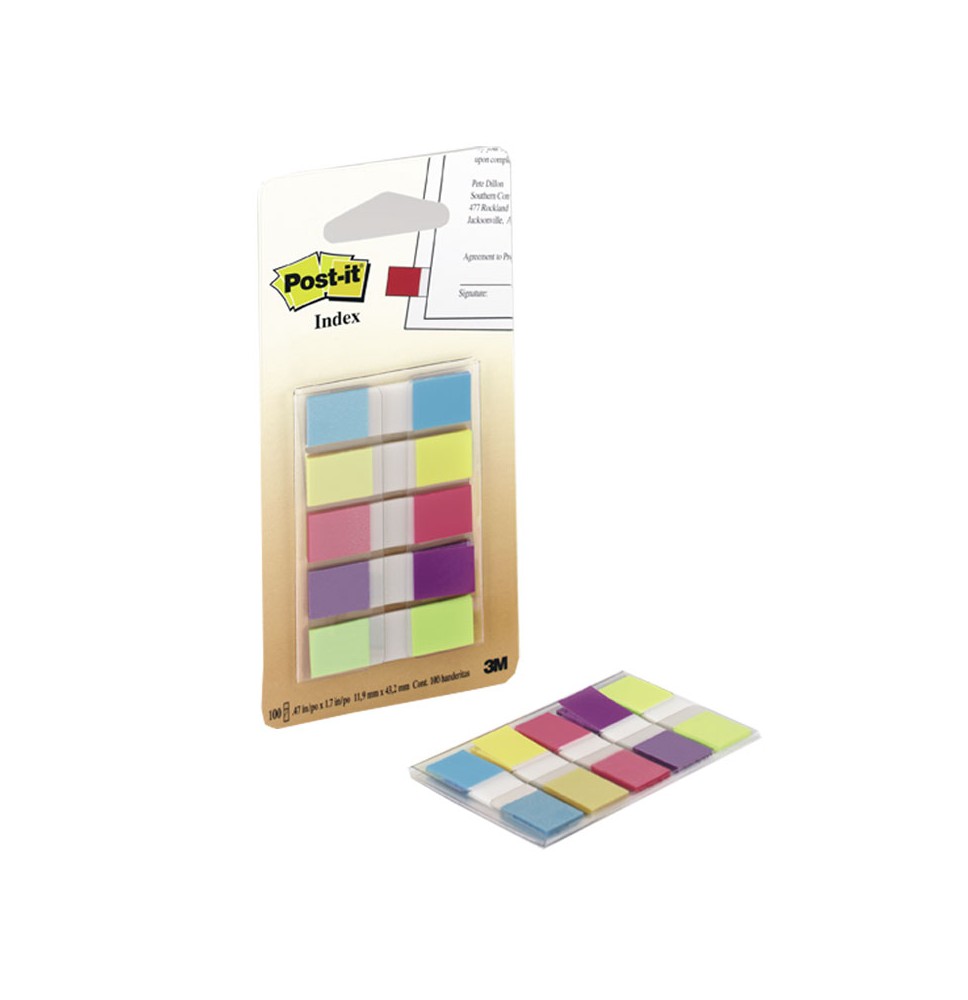 Lipnūs žymekliai Post-it, 11,9 x 43,2 mm, 5 spalvos