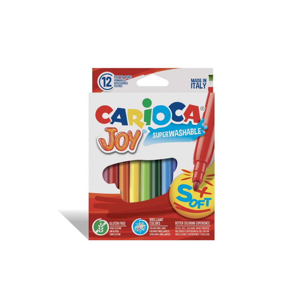 Flomasteriai CARIOCA JOY, 12 vnt., popierinė pakuotėje