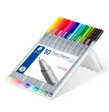 Rašiklis STAEDTLER TRIPLUS FINELINER 334, 0,3 mm, 10 spalvų rinkinys