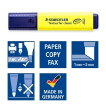 Teksto žymekliai STAEDTLER TEXTSURFER 364, 4 spalvų rinkinys