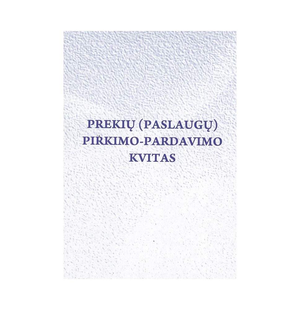 Prekių(paslaugų) pirkimo-pardavimo kvitas A6