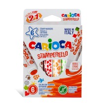 Flomasteriai-antspaudukai CARIOCA, 6 spalvos