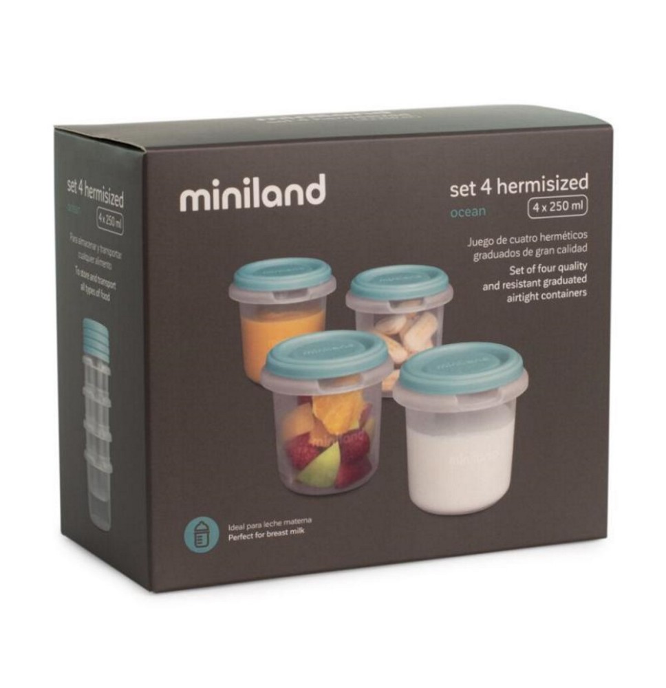 Miniland hermetiški indeliai (4 vnt.x250 ml)