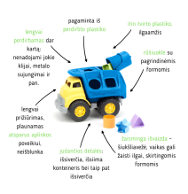 Green Toys formų rūšiuoklė-šiukšliavežis