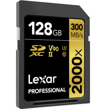 LEXAR PRO 2000X SDHC/SDXC UHS-II U3(V90) R300/W260 (W/O CARDREADER) 128GB