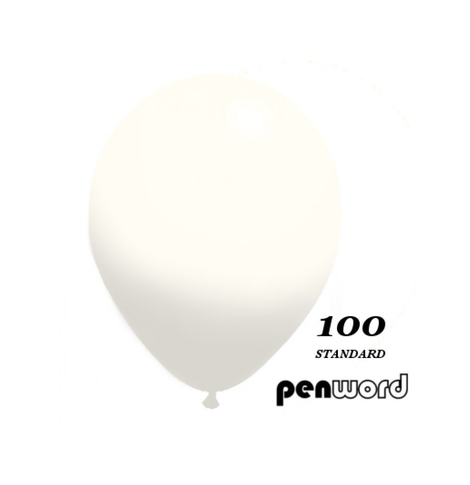 Balionai 12" Penword 100vnt balti