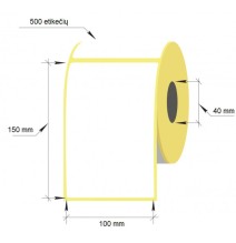 Lipnios etiketės, 100 x 150/40 mm, 500 vnt., Thermal Eco, baltos sp.