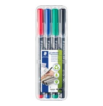 Permanentinis žymeklis  STAEDTLER LUMOCOLOR 318F, 0.6 mm, 4 spalvų rinkinys