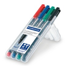 Permanentinis žymeklis  STAEDTLER LUMOCOLOR 318F, 0.6 mm, 4 spalvų rinkinys