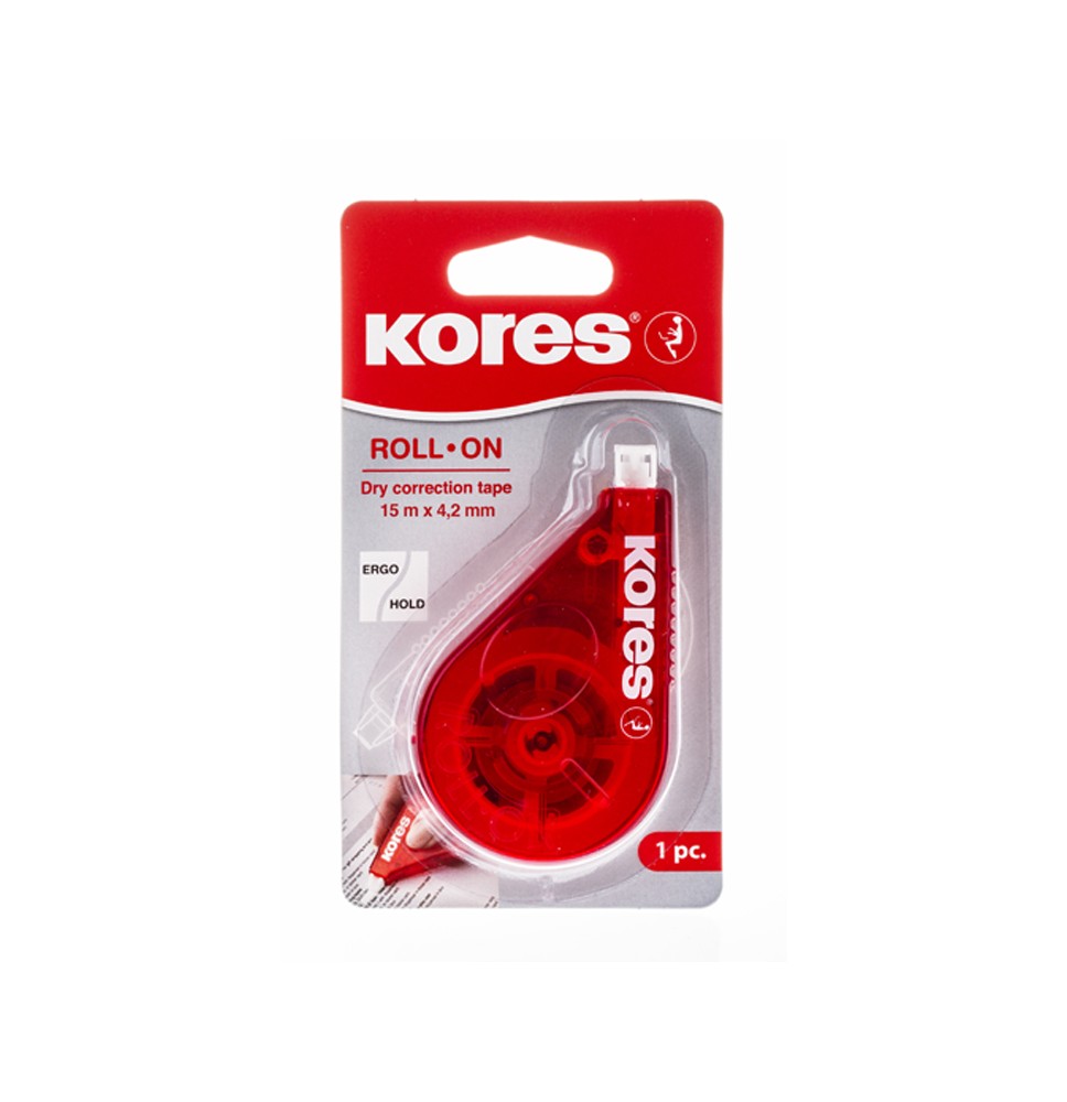 Korekcinė juostelė KORES ROLL ON RED, 4,2 mm x 15 m