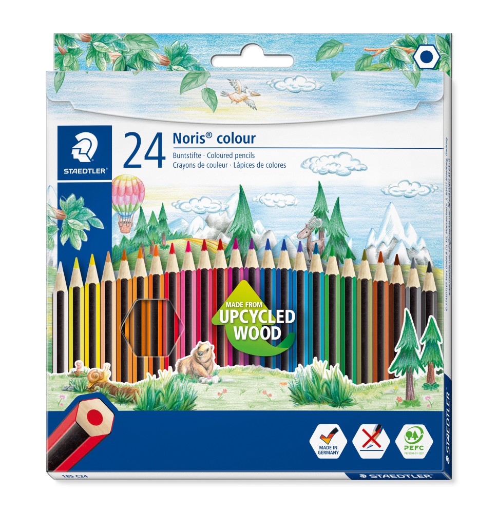 Spalvoti pieštukai STAEDTLER NORIS COLOUR 185, 24 spalvos