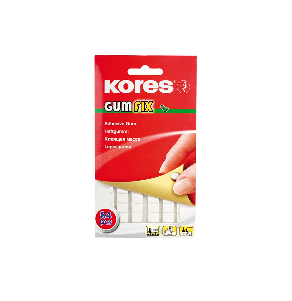 Montavimo kvadratėliai, KORES Gumfix, 84 kvadr., balta sp., 50 g