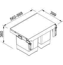 Šiukšliadėžė FRANKE Sorter Garbo 60-2, 121.0284.027