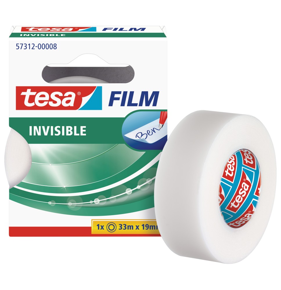 Permatoma lipni juostelė TESA Invisible Self-Adhesive Tape, užklijavus nematoma, lengva naudotis, 19mm x 33m