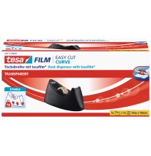 Stalinis dėklas TESA Easy Cut CURVE su TESA Film permatoma juostele, 19mm x 10m