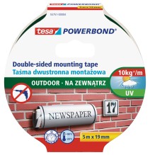 Dvipusė tvirtinimo juosta lauko darbams TESA Powerbond OUTDOOR, 19mm x 5m