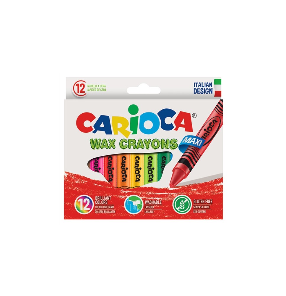 Vaškinės kreidelės CARIOCA Maxi, 12 vnt.