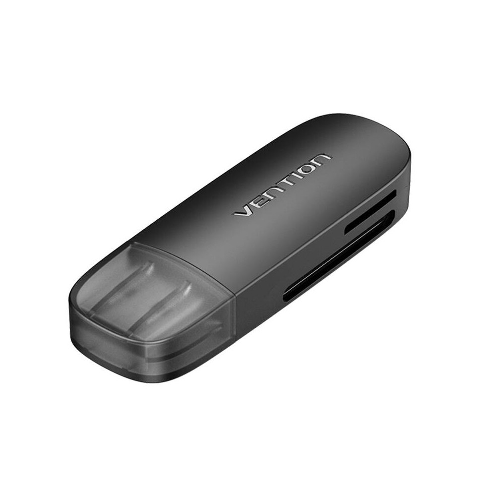 Vention CLEB0 2-in-1 USB 2.0 A (SD+TF) Memory Card Reader (black)