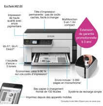 Epson EcoTank M2120 Spausdintuvas rašalinis nespalvotas MFP A4 32 ppm USB Wi-Fi