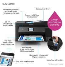 Epson EcoTank L14150 Spausdintuvas rašalinis spalvotas MFP A3+ 38 ppm USB Wi-Fi Ethernet LAN