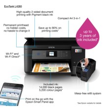 Epson EcoTank L4260 Spausdintuvas rašalinis spalvotas MFP A4 33 ppm USB Wi-Fi Ethernet LAN