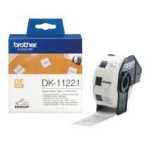 Brother DK-11221 (DK11221) Square Labels, Black on White, 23 mm, 1000 labels per roll