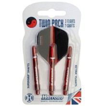 Darts koteliai ir sparneliai SUPERGRIP+RETINA red or aqua