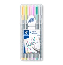 Spalvoti rašikliai STAEDTLER Pastel, 0,3 mm, 6 vnt.