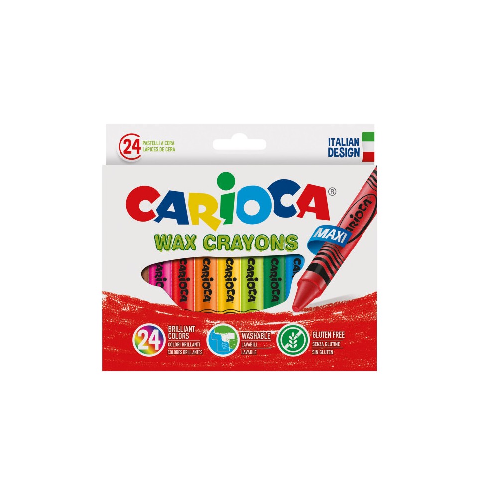 Vaškinės kreidelės CARIOCA Maxi, 24 vnt.