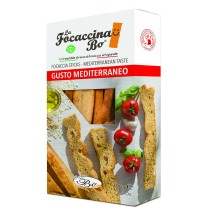 Duonos lazdelės FOCACCINA, Gusto Mediterraneo, su pomidorais, žolelėmis, 100 g