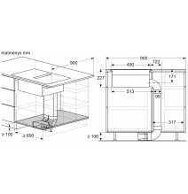 Indukcinė kaitlentė su integruota ventiliacijos sistema Neff T58PL6EX2