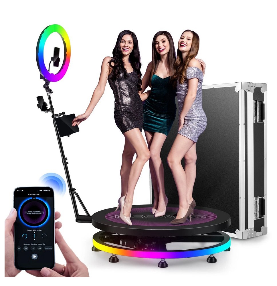 NEEWER 39.4"/100cm 360 Photo Booth with RGB LED Strip & Remote 10104203