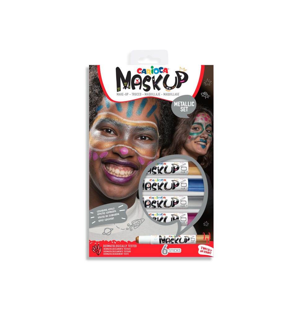 Dažai veidui CARIOCA Metallic Party Box, 6 spalvos