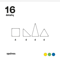 Imanix šviečiantis magnetinis konstruktorius (16 el.)