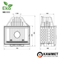 Ketaus įdėklas židiniui KAWMET W8 17,5kW EKO