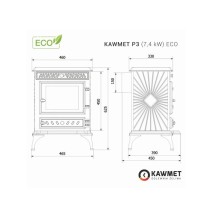 Ketaus krosnelė KAWMET P3 (7,4 kW) ECO