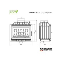 Ketaus įdėklas židiniui KAWMET W13A 11,5 kW ECO