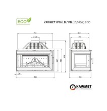 Ketaus įdėklas židiniui KAWMET W16 LB 13,5 kW ECO